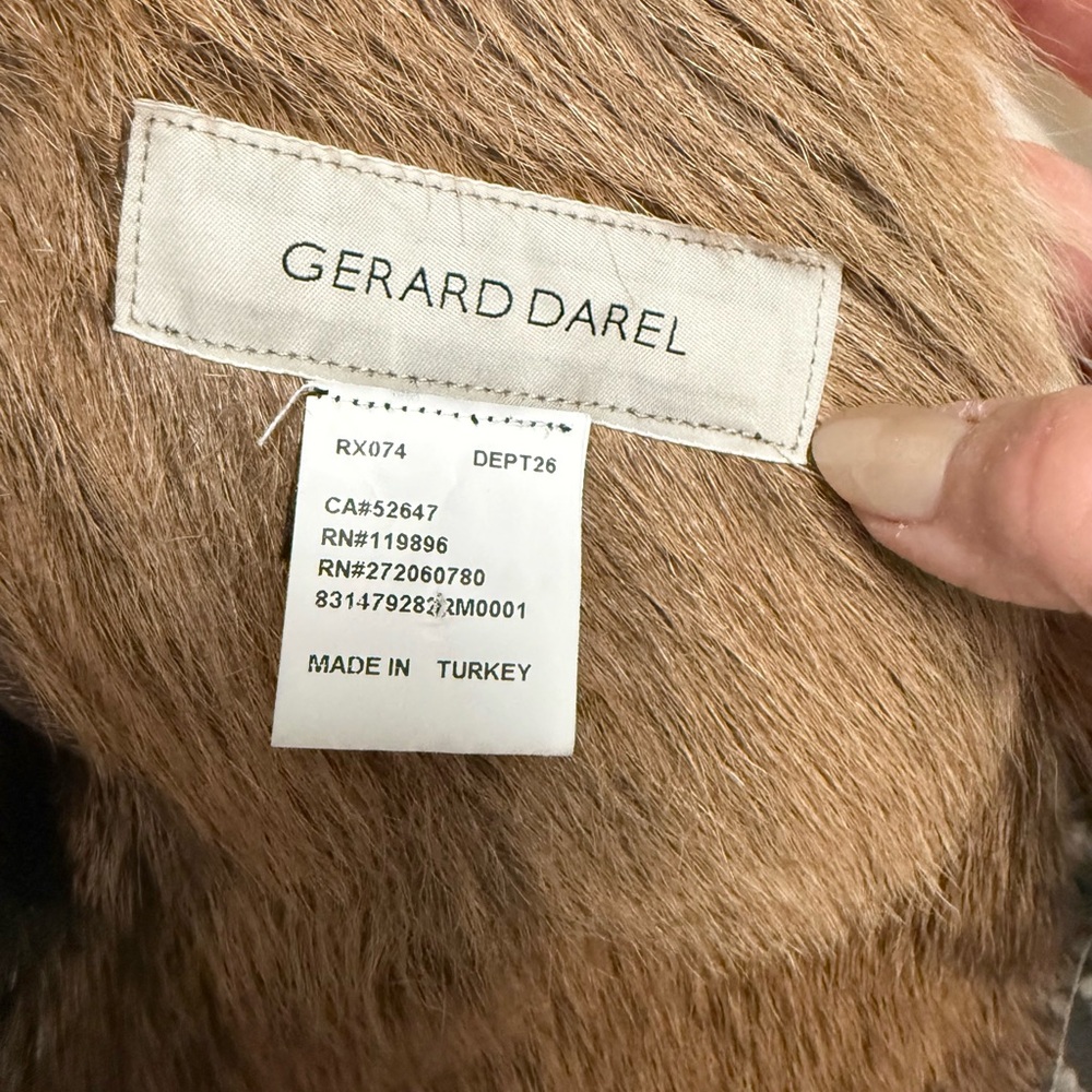 Gerard Darel Brown Suede Goat Skin Shearling Toscana Coat - Picture 15 of 16